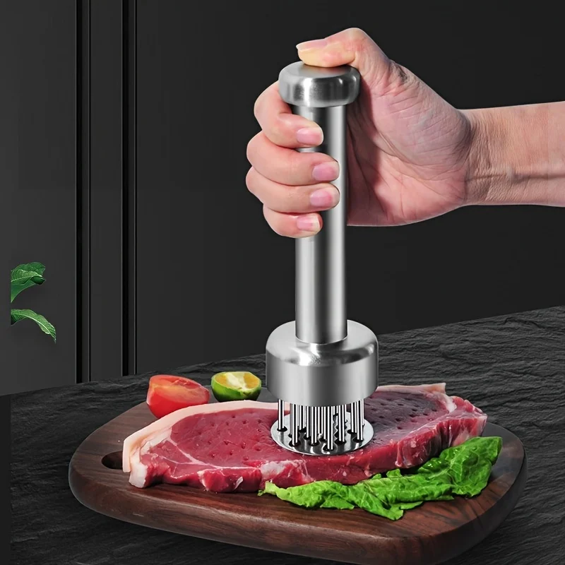 Stainless Steel Meat Tenderizer-Sharp Needles for Steak, Chicken, Pork, and Fish.