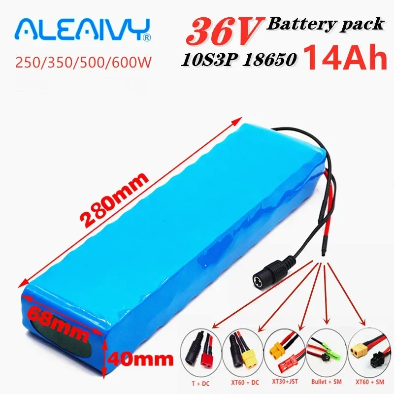 

Aleaivy 36V Battery 10S3P 14Ah 18650 Lithium Ion Battery Pack for 150W~600W M365 Scooter Modified Bikes Scooter Electric Vehicle