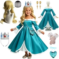 Robe de bal de princesse Rosalina en satin de luxe à épaules dénudées pour filles, costume d'Halloween, cosplay, carnaval, fête, costume pour enfants 1