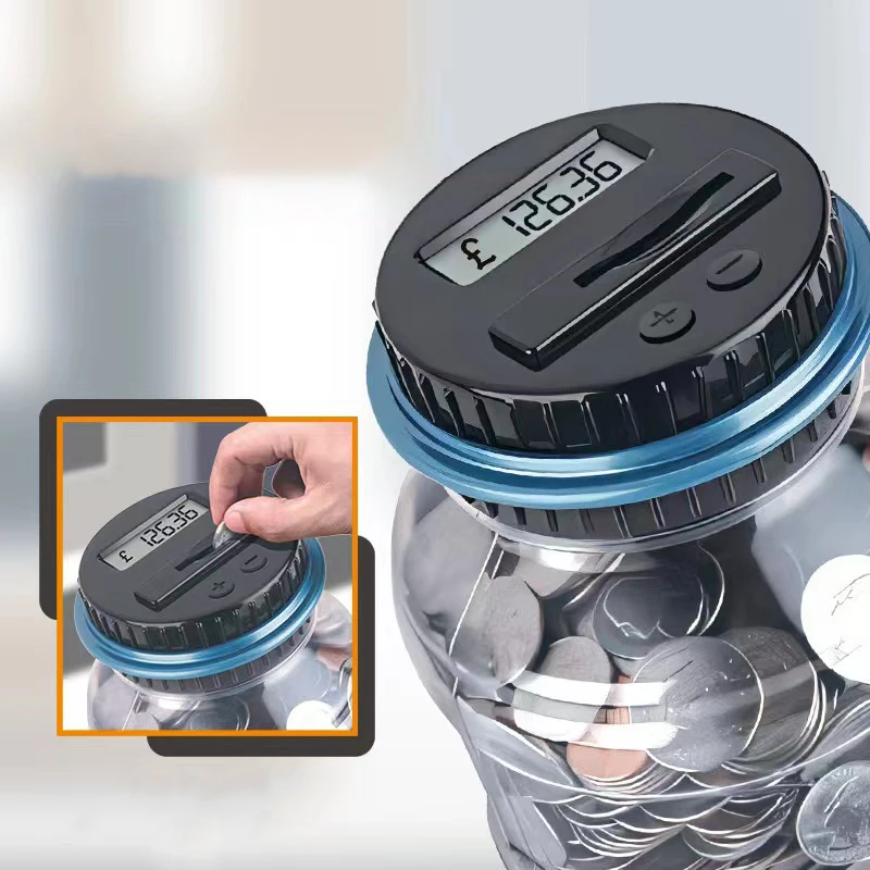 Electronic Piggy Bank Counter Coin Digital LCD Counting Coin Money Saving Box Jar Coins Storage Box For USD EURO POUND Gifts