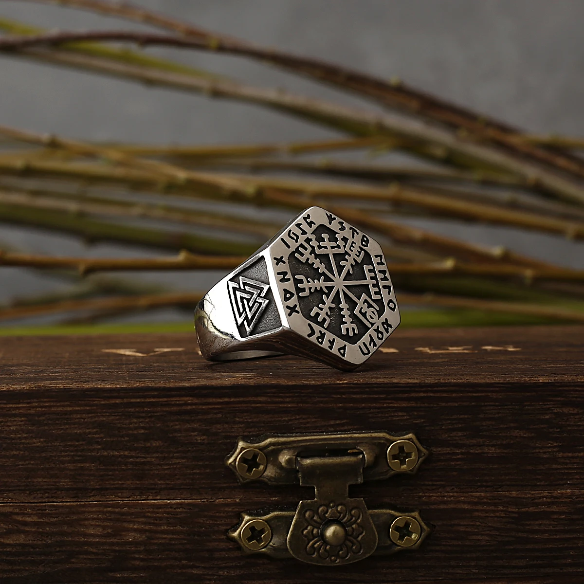 Bagues Rune boussole Viking nordique populaire pour hommes, mode