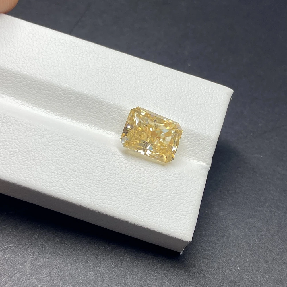 Yellow square Radient 3x5mm~10x14mm 1.0ct Small Sizes StoneCut Moissanite GRA Lab Diamond For Jewelry Making
