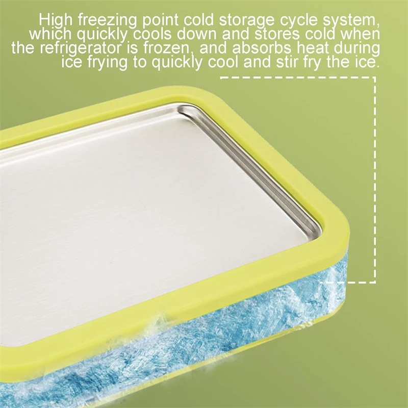Mini Yogurt Maker Fried Yogurt Machine Household Cold Sweet Frozen Fried Ice Tray DIY Ice Cream Maker Pan with Scraper