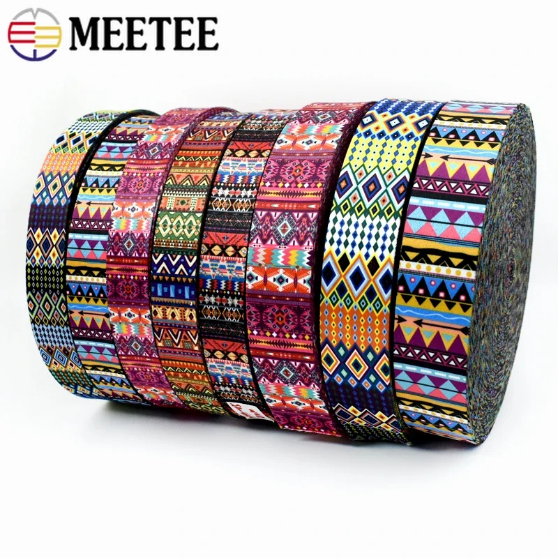 2/5M 38/50mm 에스닉 자카드 웨빙 스트랩 폴리에스터 리본 가방 어깨끈 수하물 의류 DIY 바느질 수제 액세서리