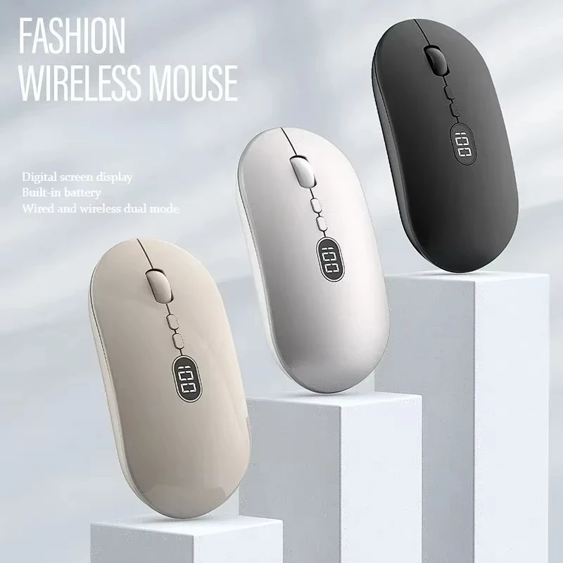 Xiaomi Wireless Computer Mouse for Laptop Battery Level Visible Rechargeable 2.4G Portable USB Dual Modes Mouse Silent Click