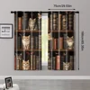 2pcs, Minimalist Curtains 2D print The story of the cat and the book Machine Washable Polyester (without rod) Art Deco Festive 3