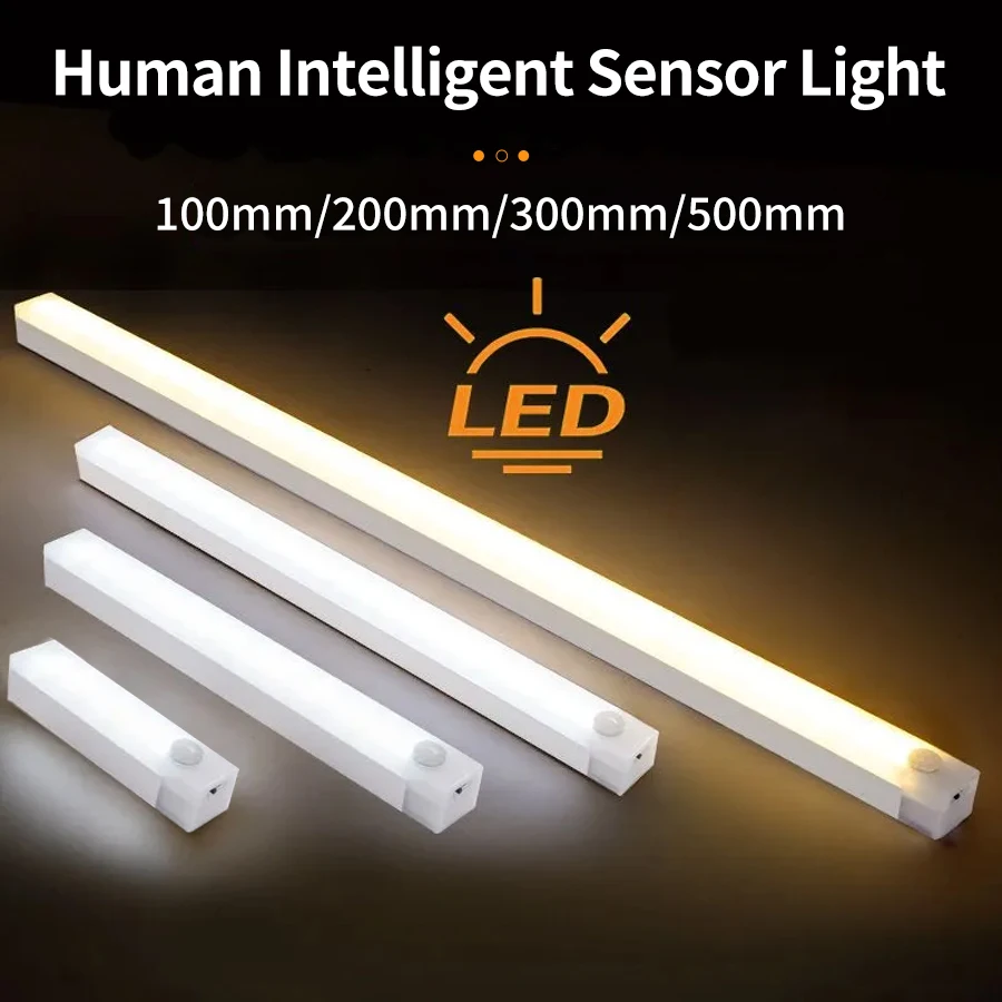 Smart Motion Sensor Night Light Wireless Rechargeable Led Night Lights Kitchen Cabinet Closet Bedroom Night Lamp Room Decoration 5