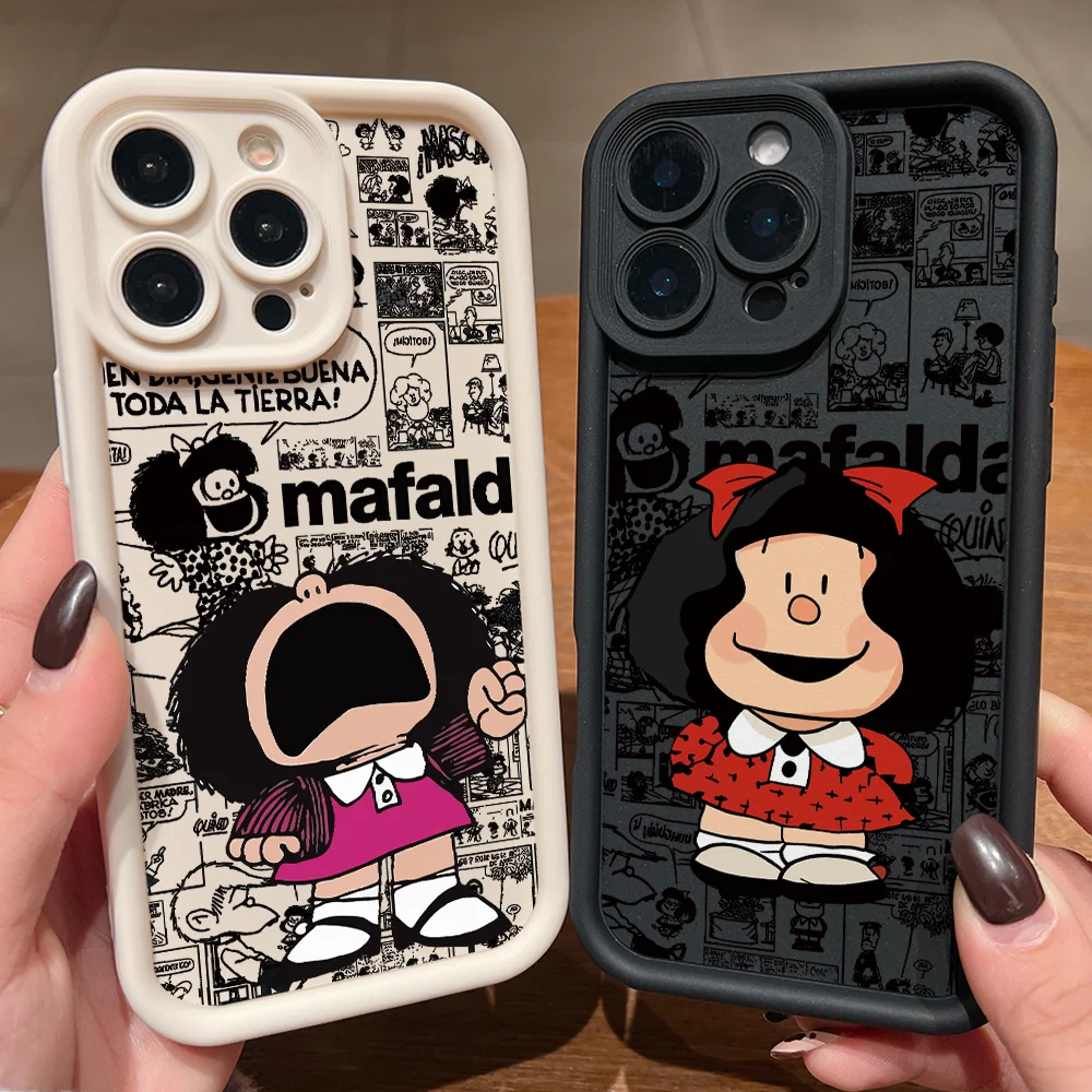 Cartoon Girl Mafaldas Soft Phone Case Cover