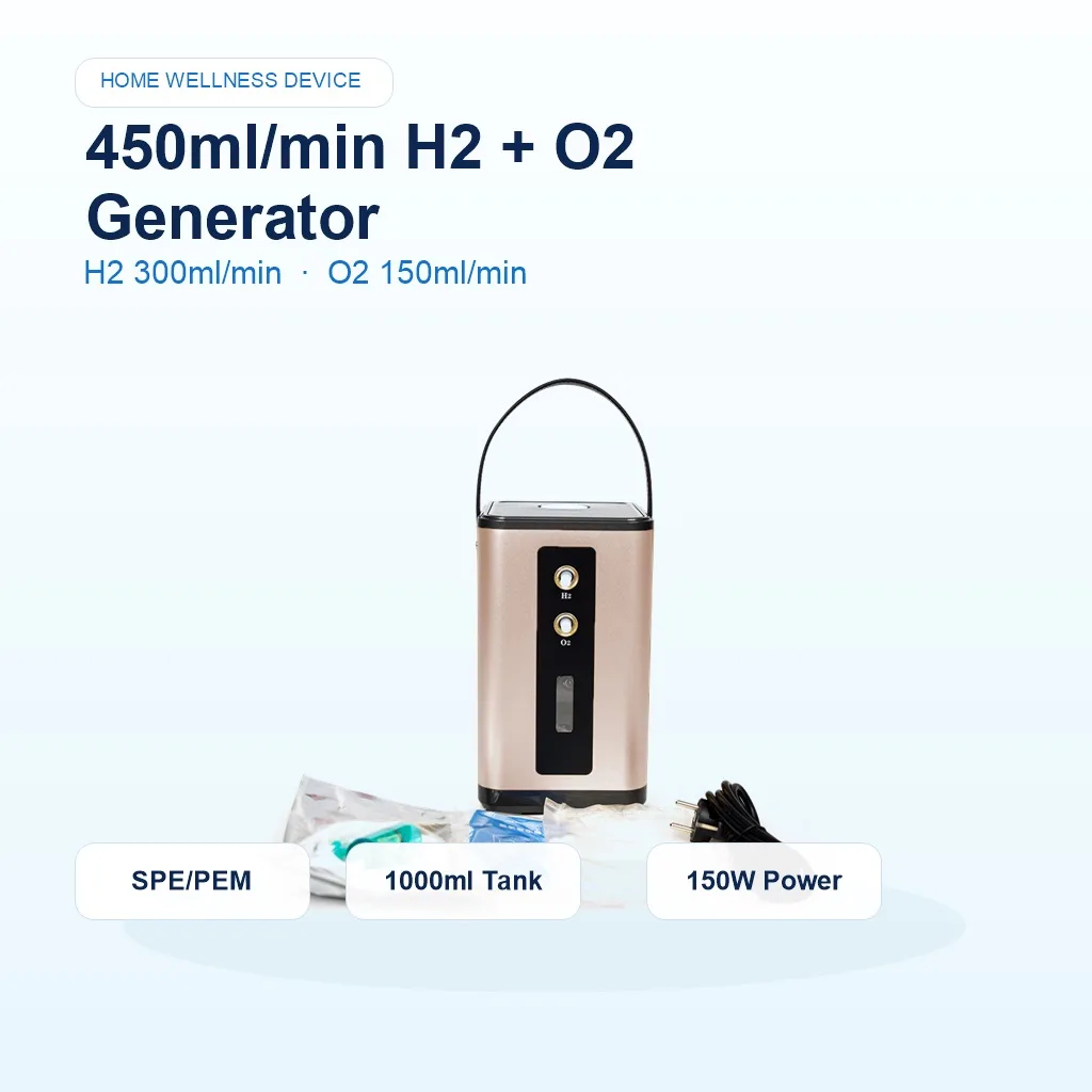 Suyzeko Hydrogen Water Generator Oxygen Concentrator 450ML Molecular Hydrogen Inhalation Machine H2 Inalner Home Care SPA Best 6