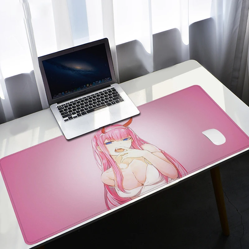 

Anime Mouse Pads DARLING in the FRANXX ZERO TWO Office Computer Desk Mat Mouse Mat Gamer Keyboard Mat Stitched Edge Pc Mousepad