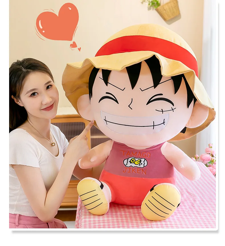 70cm Bandai Plush Toy Anime Integrated Plush Toy Cartoon Cute Straw Hat Luffy Soft Cloth Doll Pillow Boy And Girl Gift plush toys