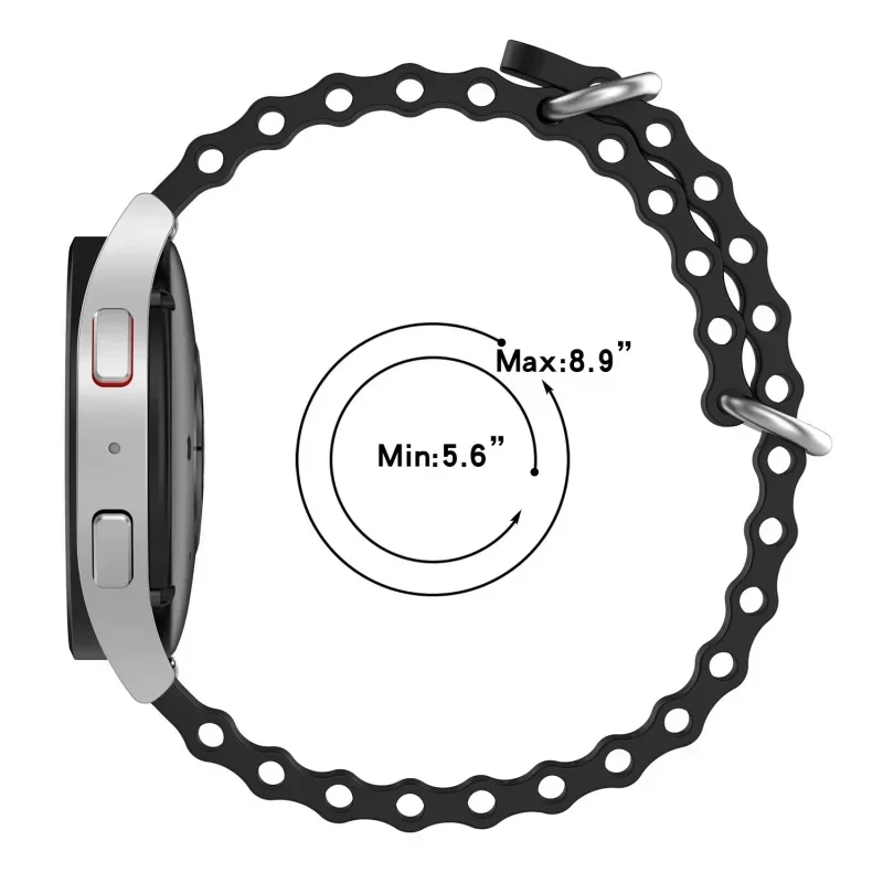 Enhanced Silicone Ocean Band Strap - 20mm/22mm Adjustable Sizes