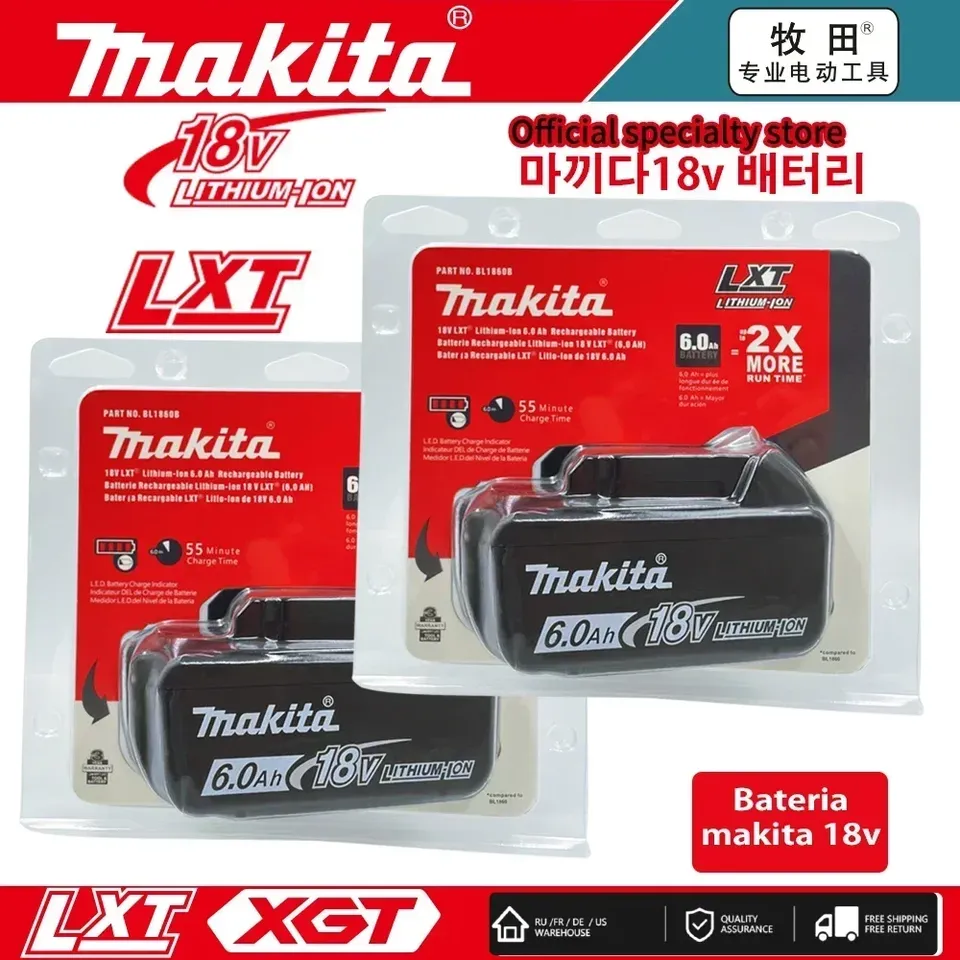 Original Genuine Makita 18V 6Ah Lithium Battery For Makita Models BL1860 BL1850B BL1850 BL1840 BL1830B  Replacement Tool Battery
