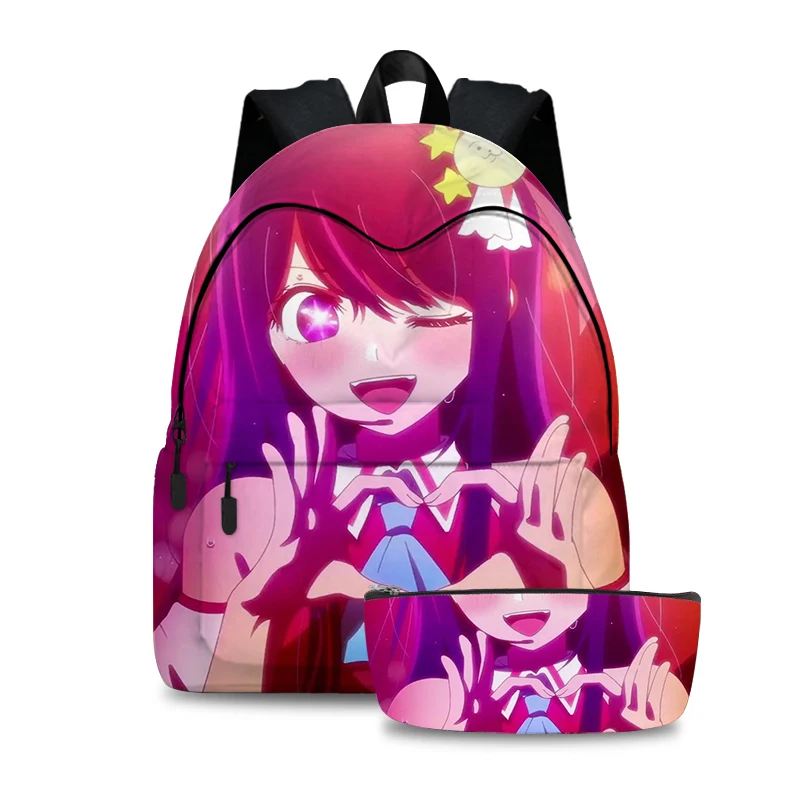 

2pcs Set Anime Oshi No Ko Children Backpack Pen Bag Students Kawaii Cartoon School Bags Girl Ai Hoshino Bookbag for Girls Kids