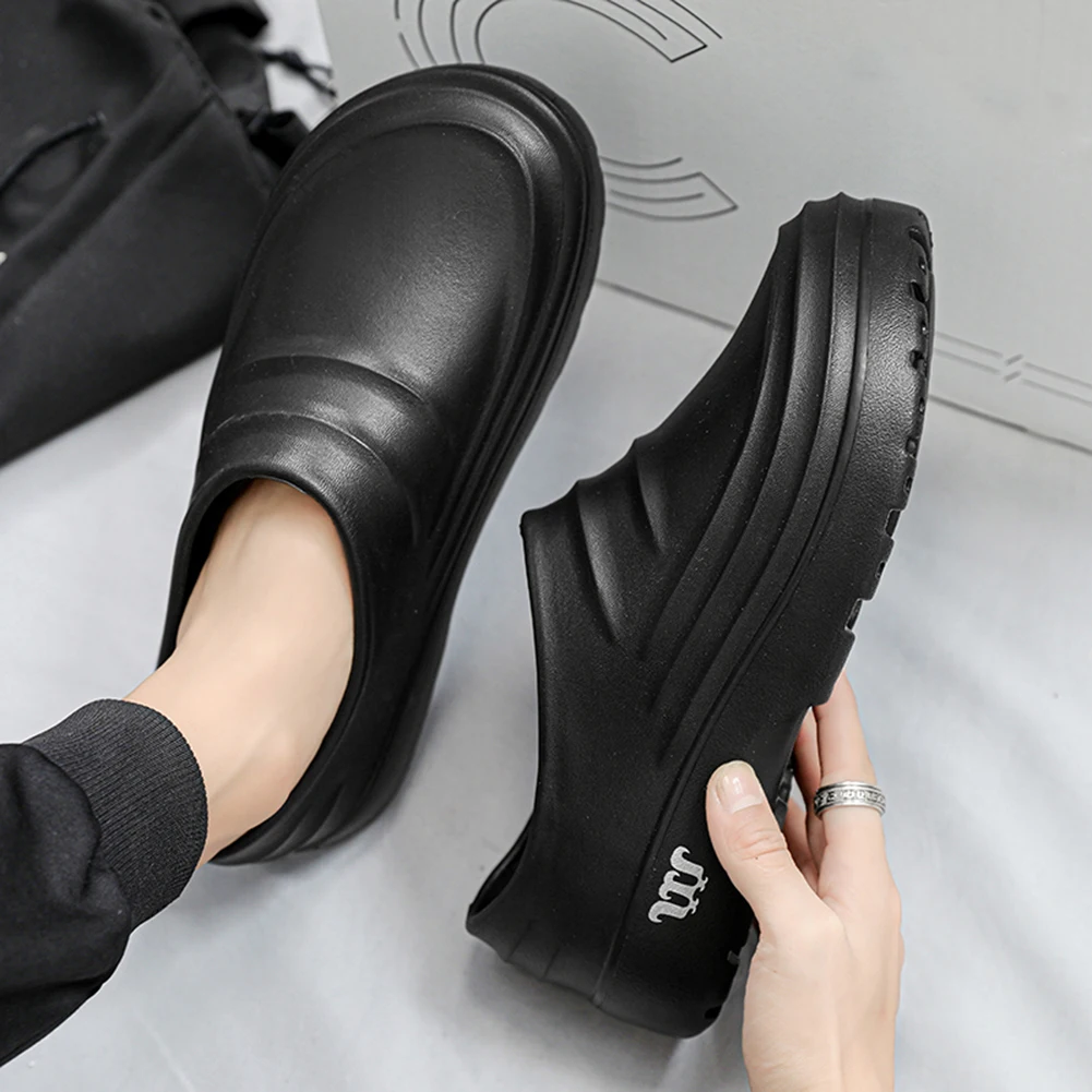 Chef Shoes Wide Work Shoes Slip Resistant Thickened Work Loafers Lightweight Unisex Garden Shoes Oil Proof for Kitchen Work