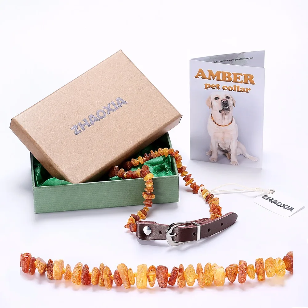 100% Authentic Raw  Baltic Amber Dog Collars 8-27.5 inches Choose size 