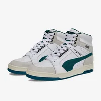 PUMA Slipstream Mid Heritage Leather Baskets montantes confortables, respirantes et légères unisexe blanc et vert 386545-02 2