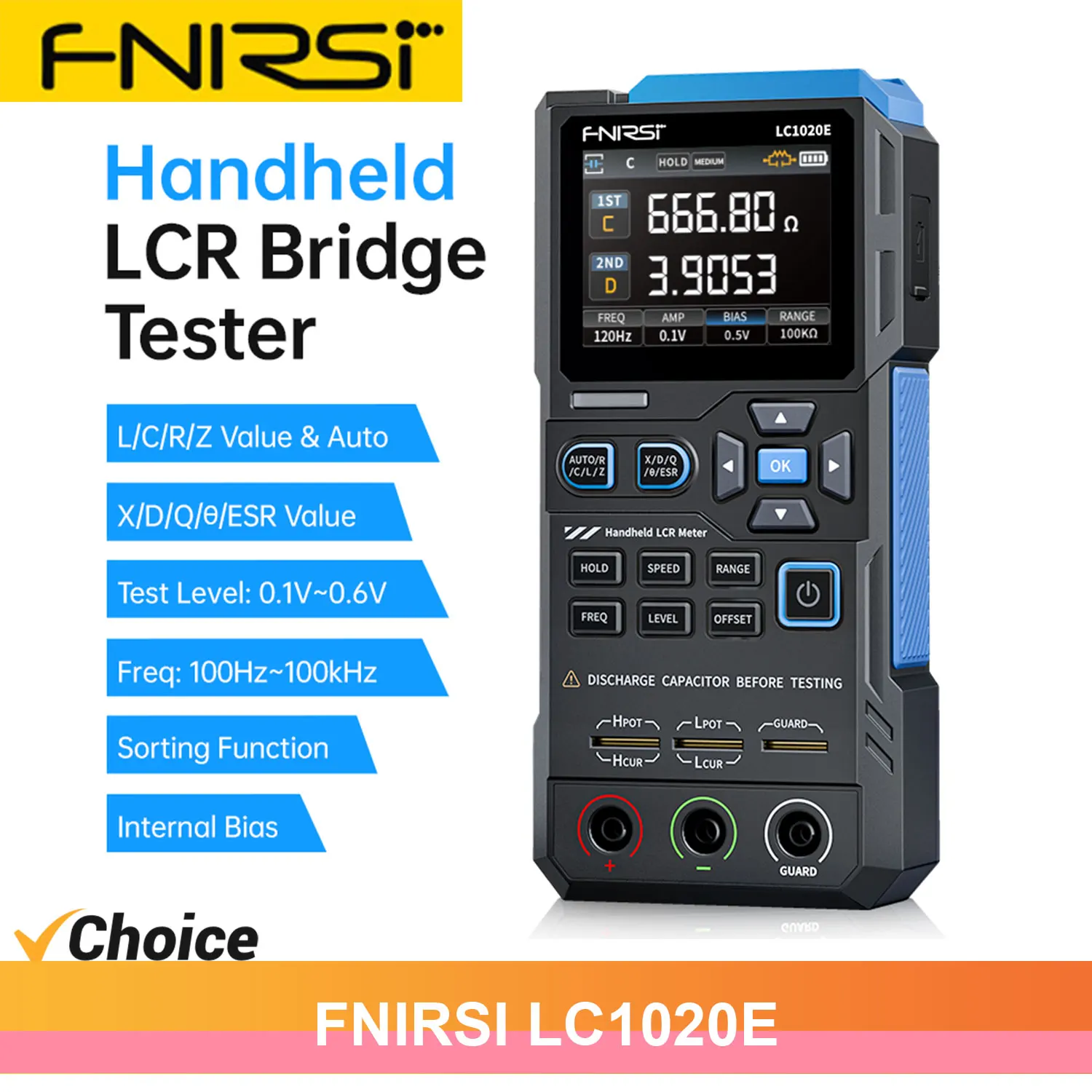 FNIRST LC1020E LCR ESR メーター 抵抗・インダクタンス測定