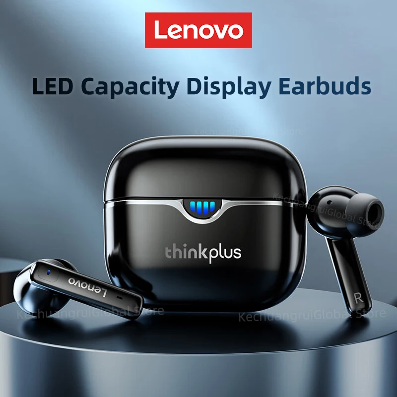 Lenovo-LP15 Fones de ouvido sem fio, fones de ouvido para jogos, TWS, Bluetooth 5.3, Hifi Headset, Capacidade LED, 300mAh, original, novo