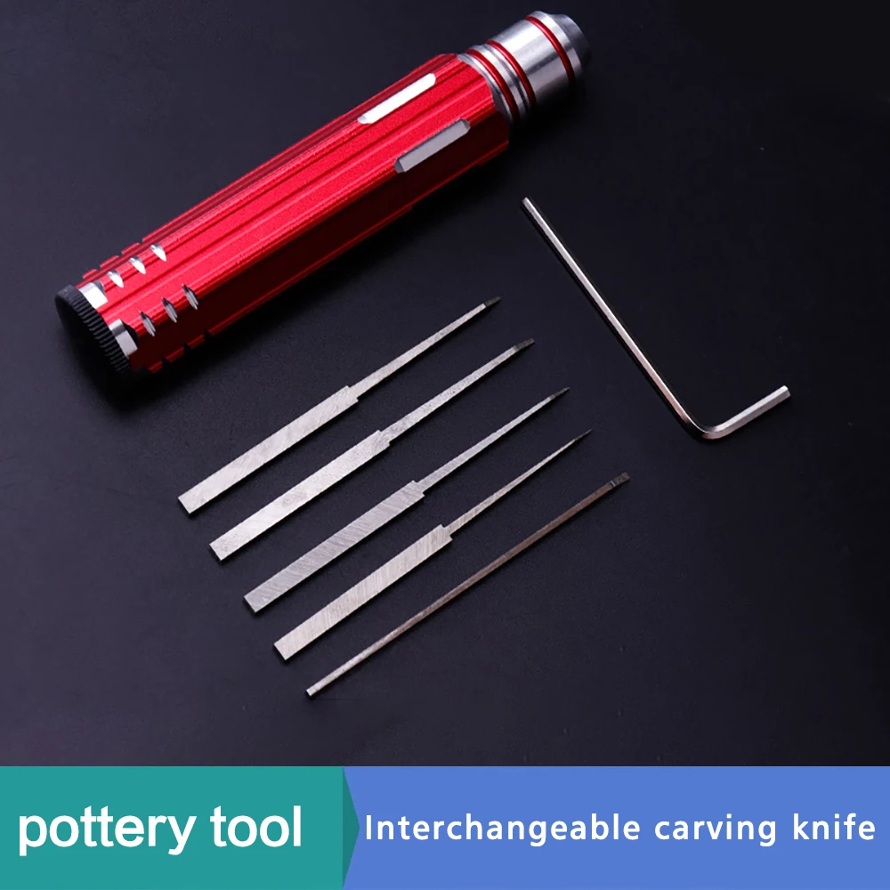 

Interchangeable cutter head Clay engraving knife plus hard alloy cutter head model Figure line engraving Woodworking pottery too
