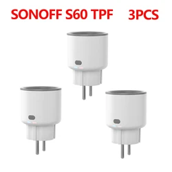 WiFi Smart Plug with Energy Monitoring and Remote Control Features - Sonoff S60 TPF 3PCS