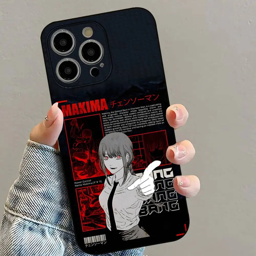M-Makima Chainsaw Man Matte Silicone Soft Phone Case - Stylish and Durable Protection