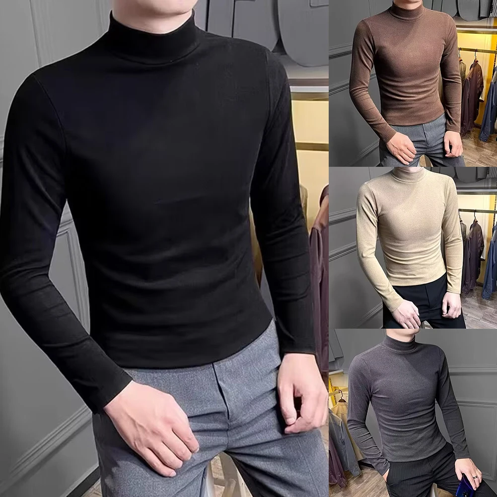 

Mens Casual Long Sleeve Slim Fit Basic Knitted Sweater Pullover Tops T-shirt Sweatshirt Pullover Tee Slim Casual Tops Shirt