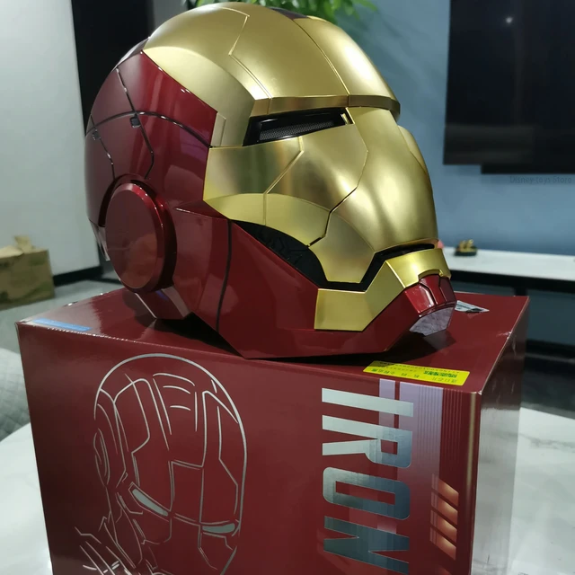 Casque électrique Iron Man Mk5, casque d'ouverture et de fermeture  multi-pièces, commande vocale, yeux lumineux, jouet modèle pour adulte,  cadeau pour enfant, 1:1