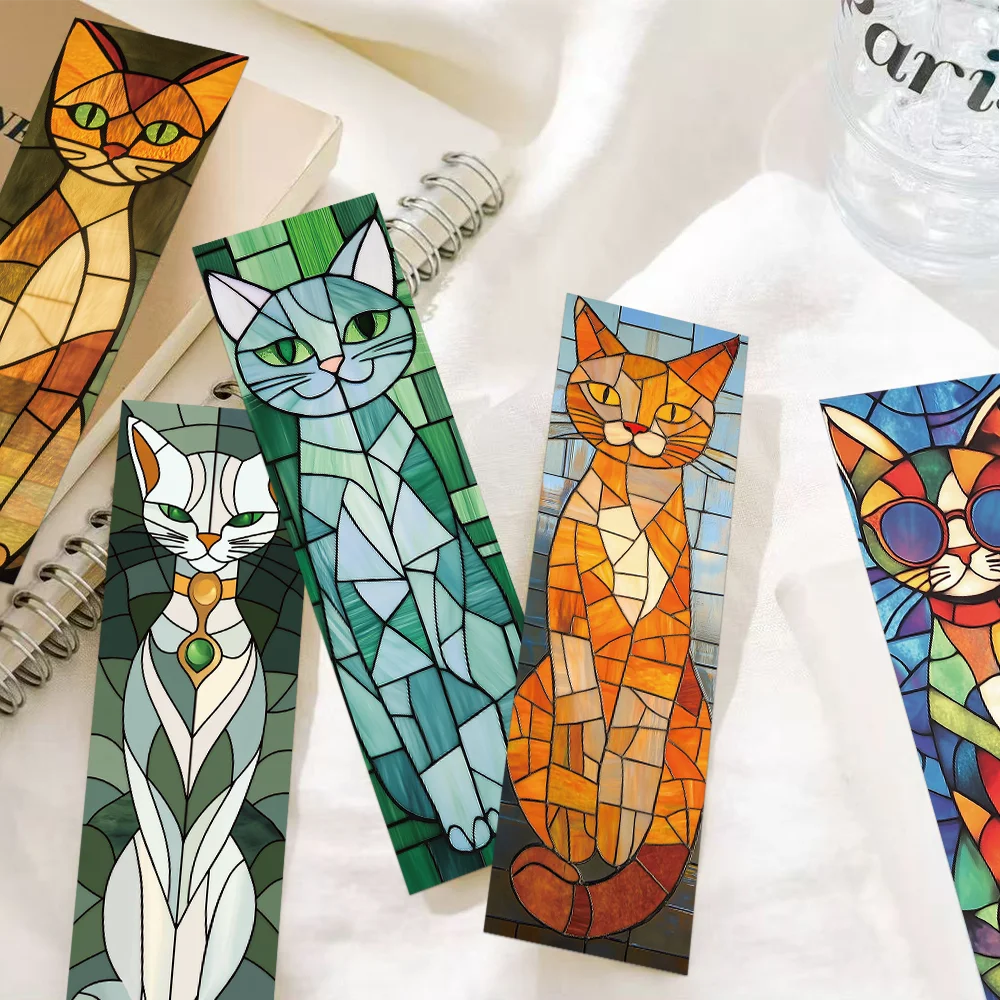 Cat Glass Textured Bookmarks 30pcs for Reading Book Marking