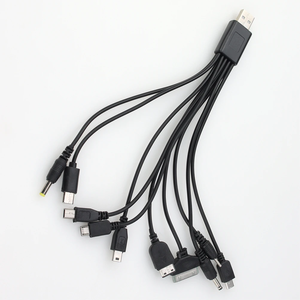 범용 멀티 포트 휴대폰 충전기 어댑터 플러그, 10 인 1 USB 데이터 케이블 충전, 삼성에 적합한 노키아 모토로라용, 500 개