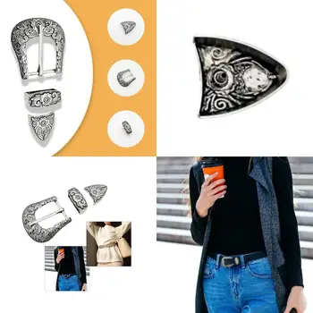 39BD Vintage Carved Belt Buckle for Jeans Pants Waist Belt Metal Clasp Buckle for Teens Boys Men Ethnic Cowboy Belt Buckles