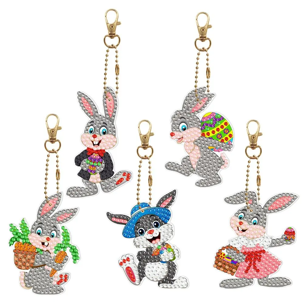 Diamond Painting DIY Creative Cartoon Keychain Double-sided Point Diamond Bag Pendant Acrylic Key Chain diamond keychains diamond painting diamond painting accessories