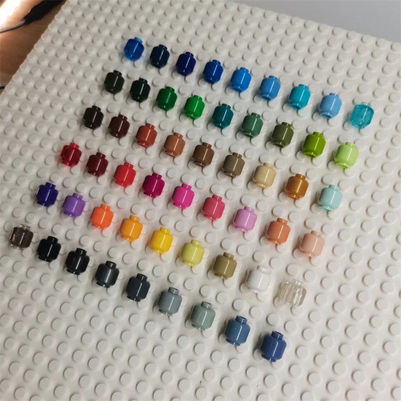 100pcs DIY MOC Building Block Parts - Plain Head with Blocked Open Stud