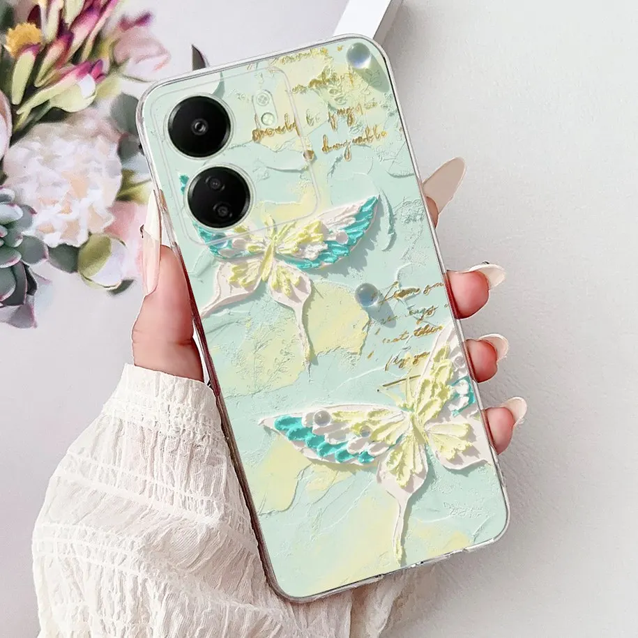 Fashion Butterfly Soft Silicone Phone Back Cover and Bumper