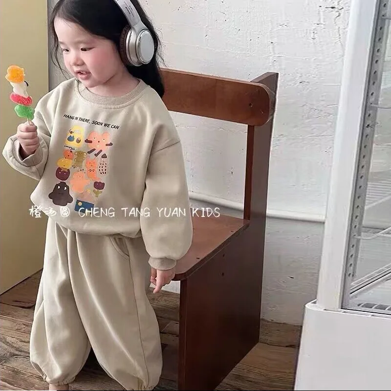 Children Clothing Suits Kindergarten Autumn Spring Sets Baby Boys Girls Sports Print Sweatshirts + Sweatpants 2Pcs Outfits