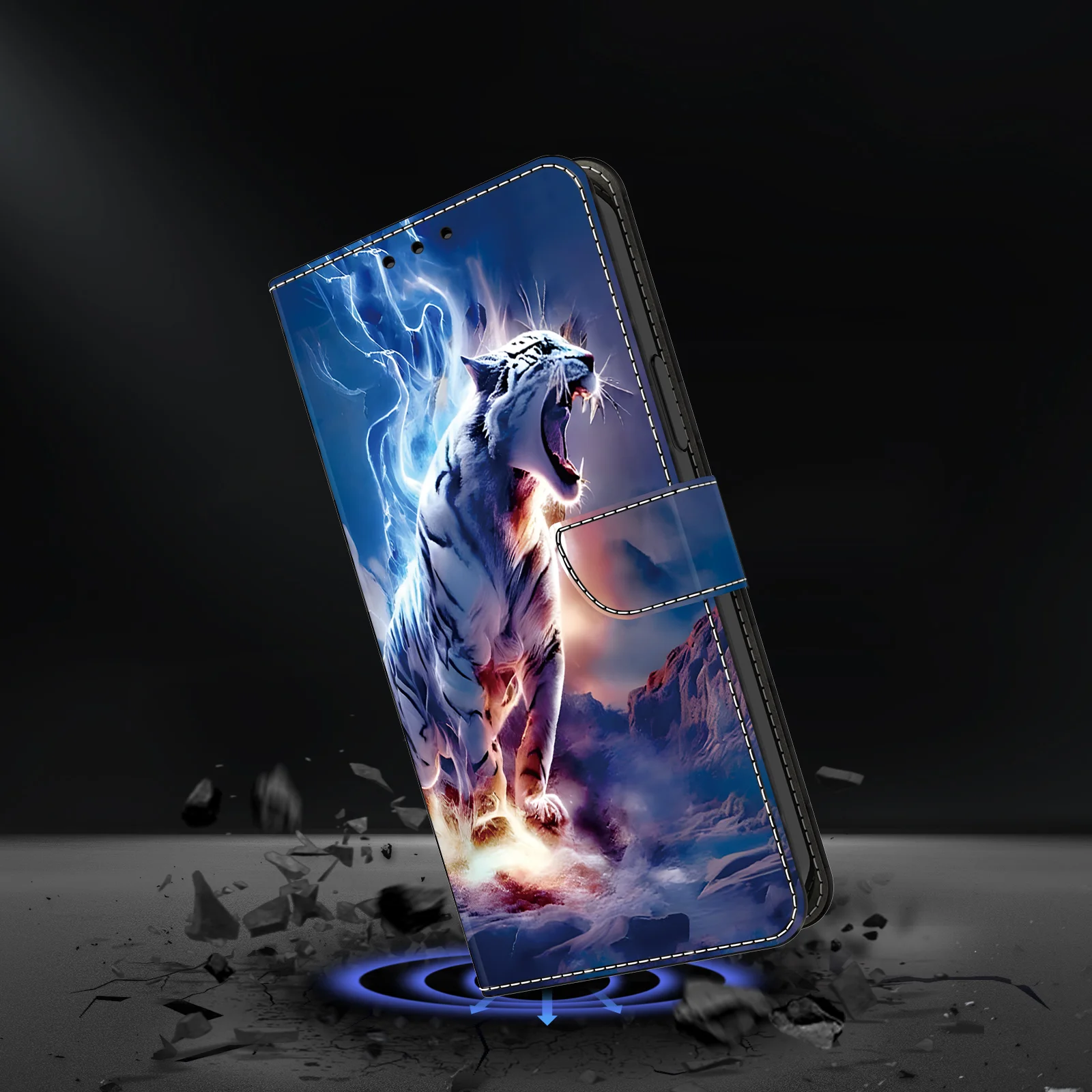 Premium 3D Magnetic Flip Leather Wallet Phone Case
