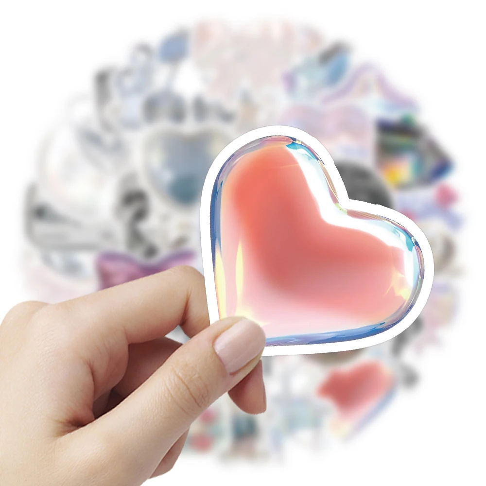 10/30/63pcs Ins Style Shiny Silver Pink Stickers Aesthetic Graffiti Decoration DIY Skateboard Phone Fridge Bike Cute Decals Toys 4