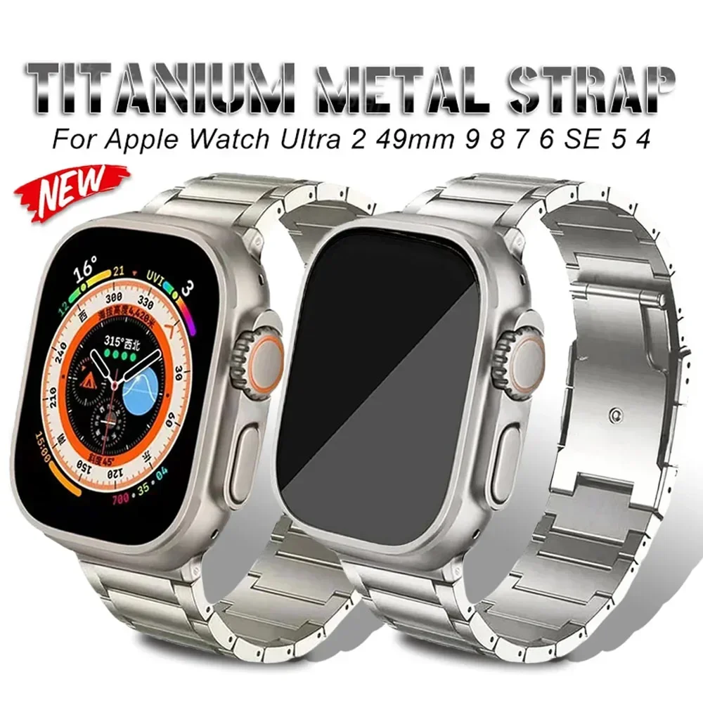 

Ultra Titanium Strap For Apple Watch Ultra 2 1 49mm Series 9 8 7 45mmn 41mm Luxury Bracelet For iWatch 6 5 4 44mm 42mm 40mm Band