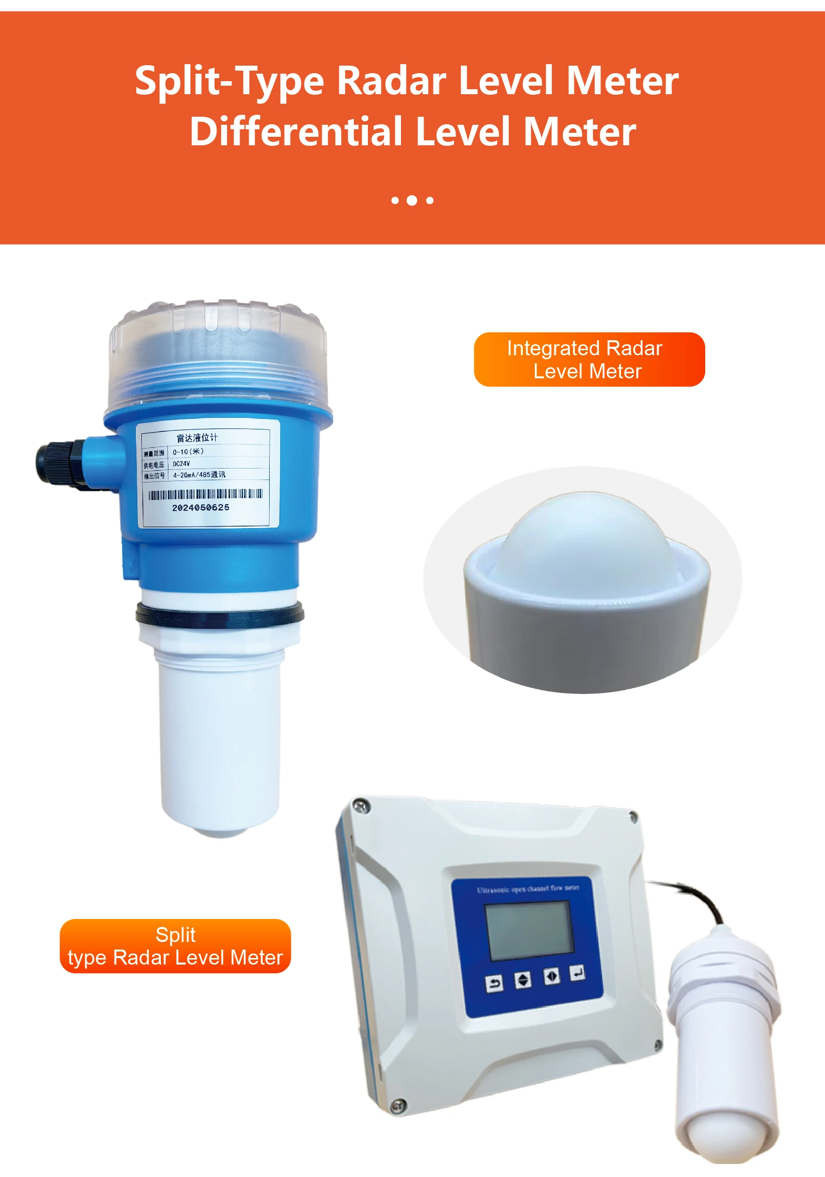 SLD-RDY80 Radar Level Transmitter Sensor 80G Non Contact Water Tank Silo Gauge 4