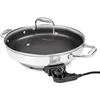 Electric Skillet By Cucina Pro -18/10 Stainless Steel,Frying Pan with Non Stick Interior,Glass Lid,12" Round,Temperature Control 1