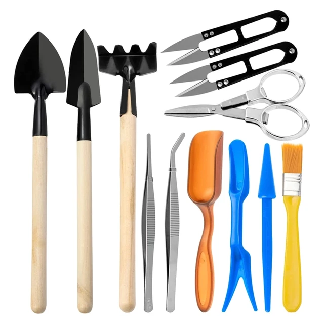 12 Darab Kerti Ültetési Szerszámok Kit Hordozható Mini Kertészeti Kiegészítők Beltéri Kültéri Miniatűr Növények Átültetéshez - Image 4