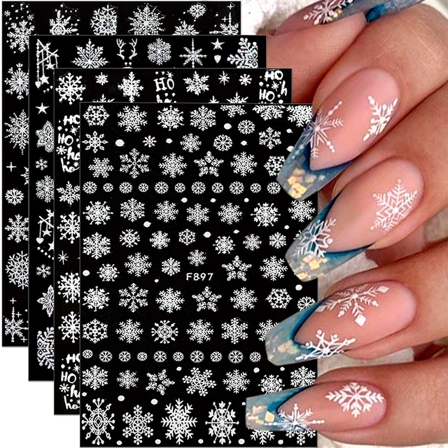 3-d White Glitter Snowflake Stickers