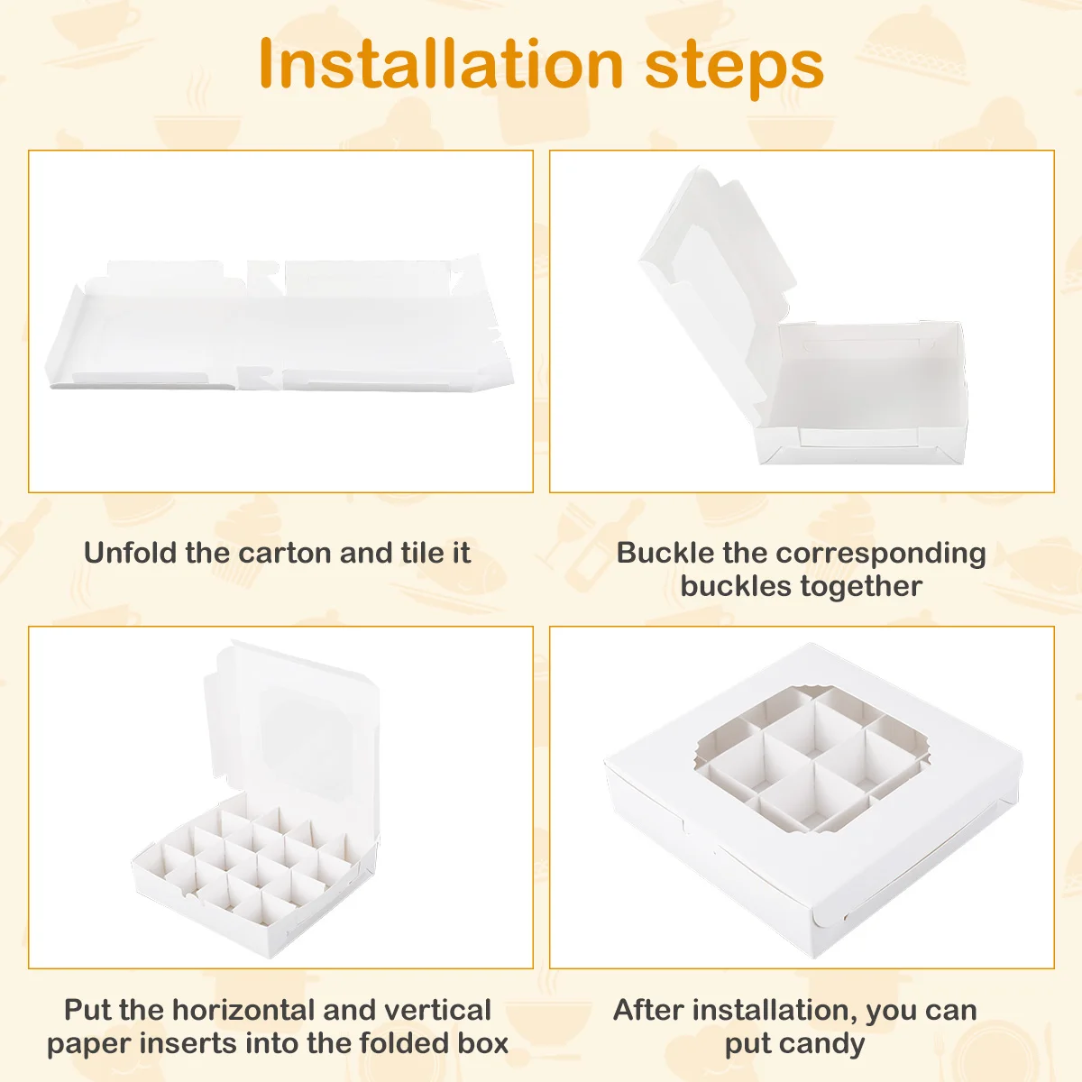 20/40pcs Empty White Pick And Mix Sweet Boxes With Inserts Clear Window And Divider For Chocolate Sweet 16-Compartments Boxes