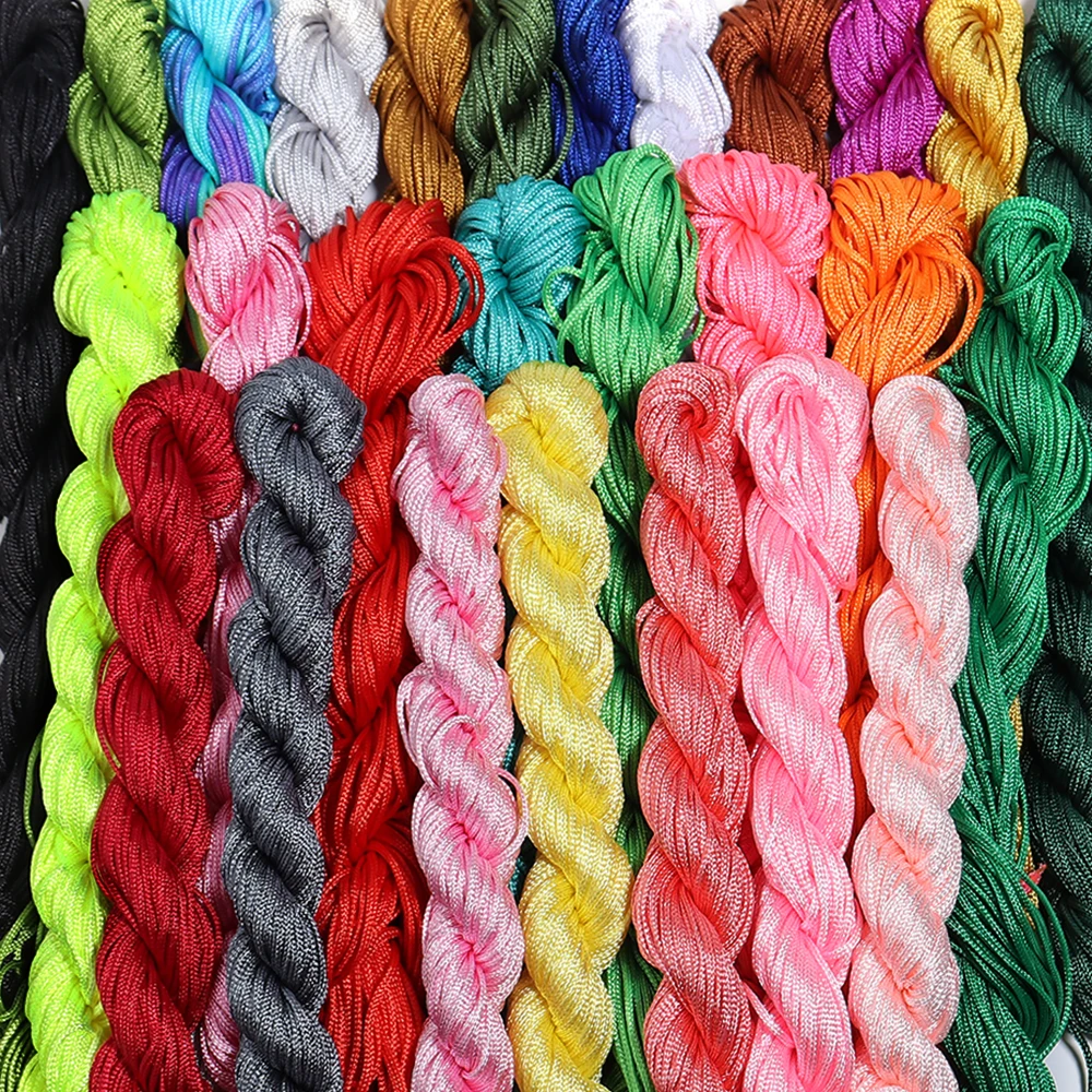 Clothing Accessories Polyester Rope 14-28Yards/Lot 1mm 1.5mm Braided Polyester Thread Cords For Ornament Making DIY Crafts Sewing Materials Clothing Accessories