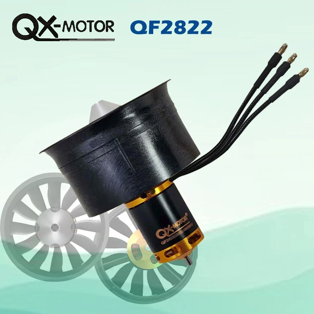 

QX-MOTOR EDF 64mm brushless motor 2200/2400/3500/3800/4300kv 3S 4S 6S Lipo with 12 blades Ducted Fan for FMS rc plane