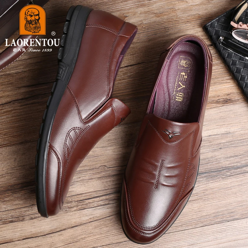 LAORENTOU business casual leather shoes, men's breathable genuine leather dad shoes, soft soled driving shoes, size 36  112069 2