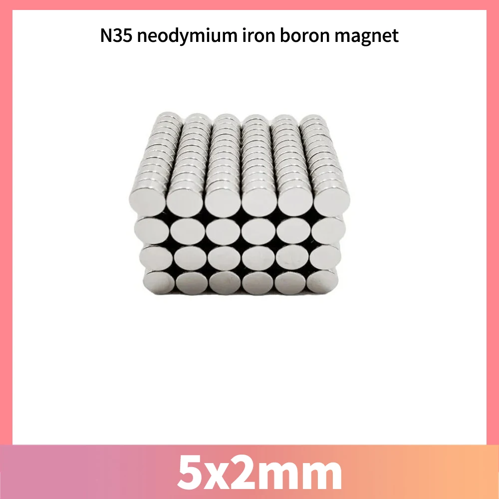 20/50/100/200/300pcs 5x2 mm Rare Earth Magnets Diameter 5x2mm Small Round Magnets 5mmx2mm Fridge Permanent Neodymium Magnets 5*2