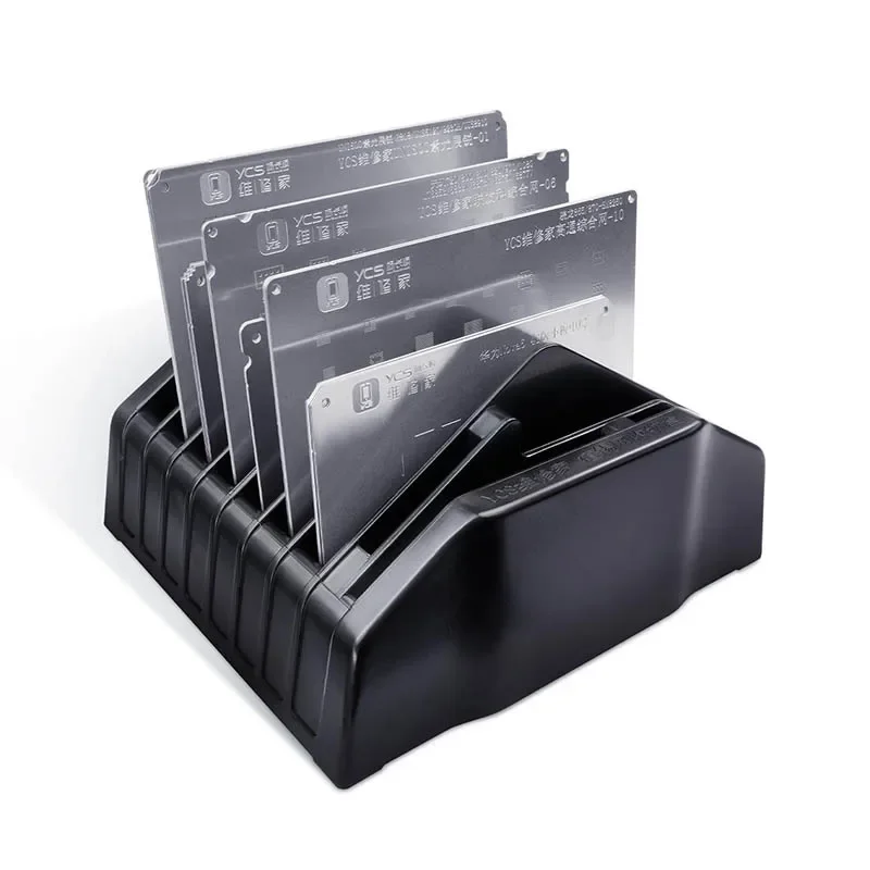 YCS-W08 BGA Stencil Storage Box For Mobile Phone Motherboard IC Chip Rework Tin Planting Steel Mesh Template Store Holder Tool 4