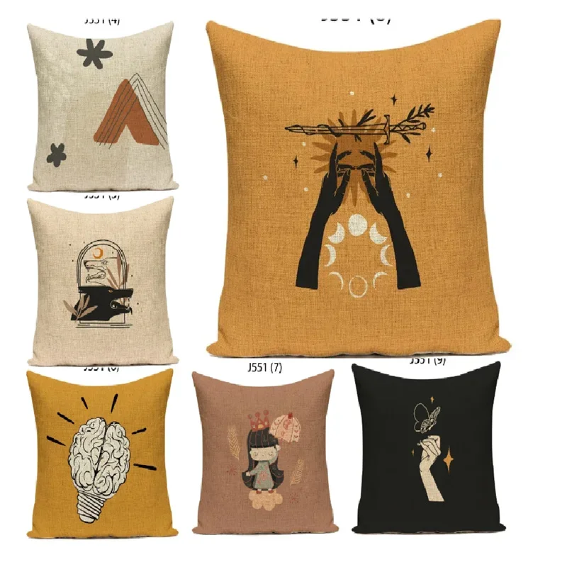 

Ethnic Simple Pillow Cover Sofa Brain Pillowcase Modern Decor Wolf Butterfly Cushion Covers Home Couch Seat Back Cushion DF1095