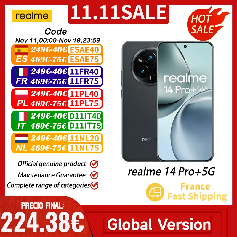 2025 realme 14 Pro+ z EU za $258.63 / ~967zł 2025 realme 14 Pro+ z EU za $258.63 / ~967zł